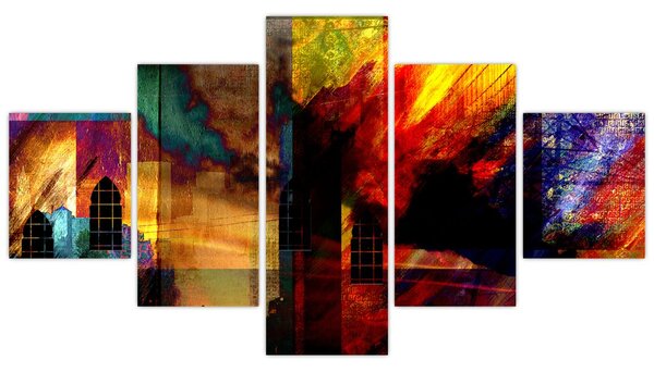 Obraz - Kolorowa abstrakcja miasta (125x70 cm)