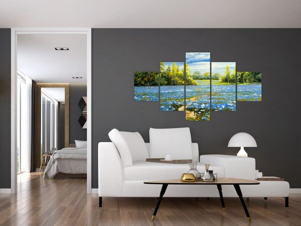 Obraz - Ścieżka w polu, obraz olejny (125x70 cm)