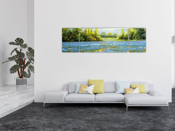 Obraz - Ścieżka w polu, obraz olejny (170x50 cm)