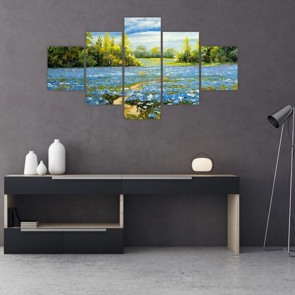 Obraz - Ścieżka w polu, obraz olejny (125x70 cm)