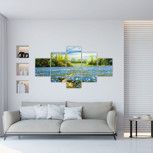 Obraz - Ścieżka w polu, obraz olejny (125x70 cm)