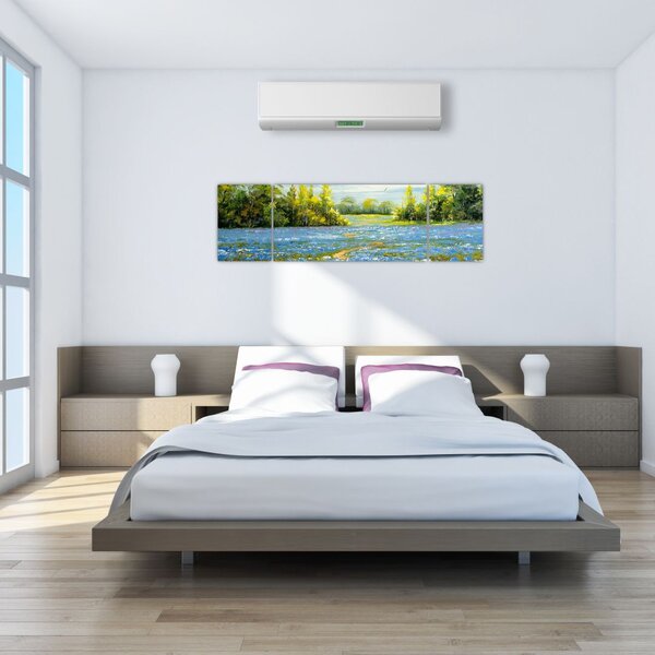 Obraz - Ścieżka w polu, obraz olejny (170x50 cm)