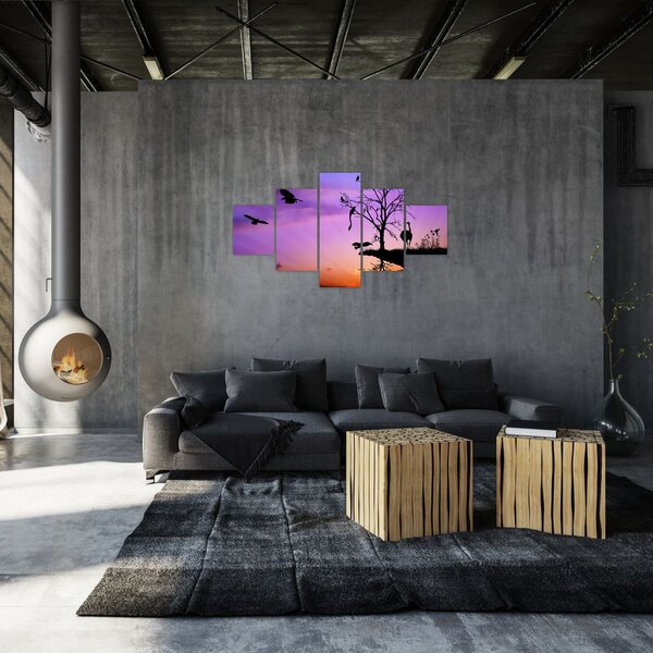 Obraz - Sylwetki zwierząt (125x70 cm)