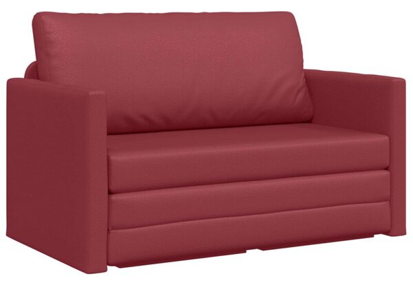 Sofa bed czerwone wino 124 x 71 x 78 cm sztuczna skÃ³ra