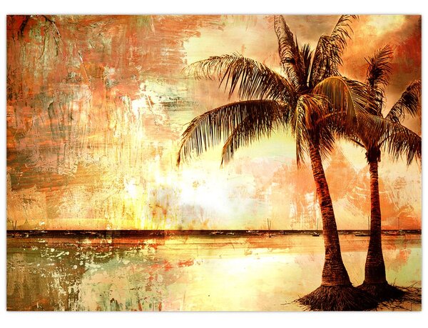 Obraz - Palmy na plaży (70x50 cm)