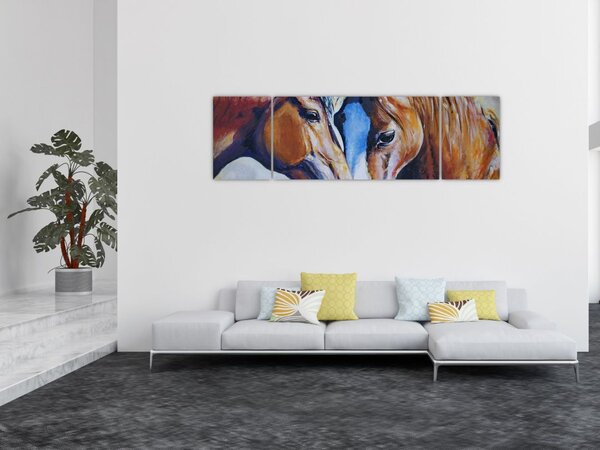 Obraz - Zakochane konie (170x50 cm)