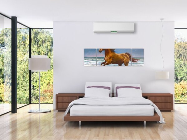 Obraz konia na plaży (170x50 cm)