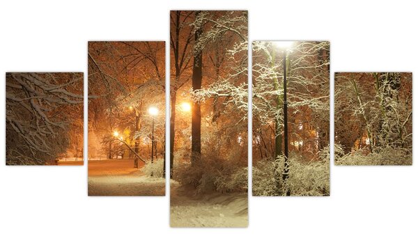 Obraz - Zaśnieżony park (125x70 cm)