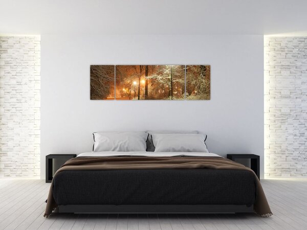Obraz - Zaśnieżony park (170x50 cm)