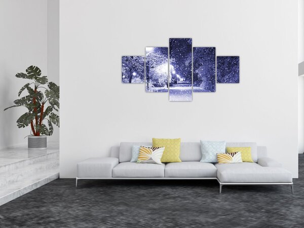 Obraz - Magiczna zimowa noc (125x70 cm)