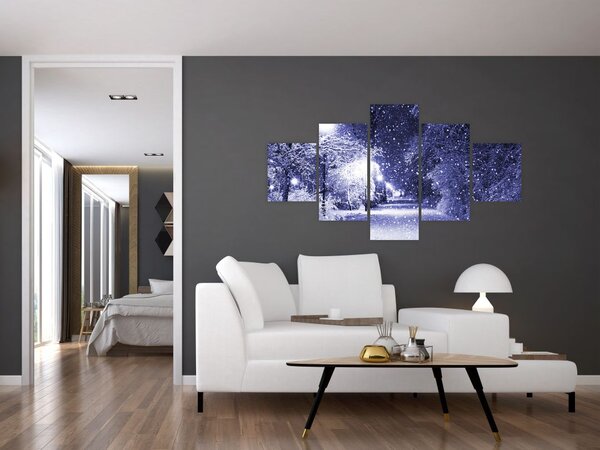 Obraz - Magiczna zimowa noc (125x70 cm)
