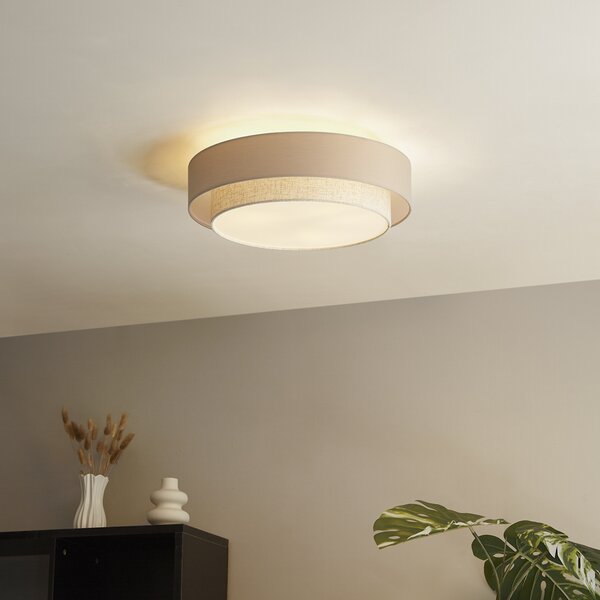 Nowoczesna lampa sufitowa beżowa 50 cm 3-źródła światła - Drum Duo