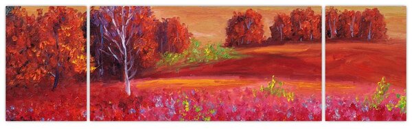 Obraz czerwonego krajobrazu (170x50 cm)