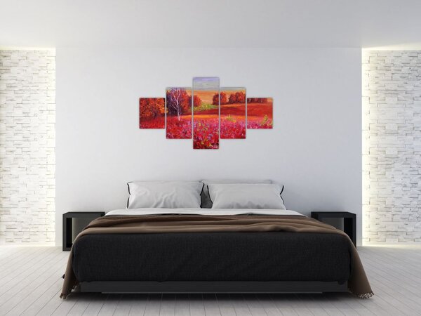 Obraz czerwonego krajobrazu (125x70 cm)