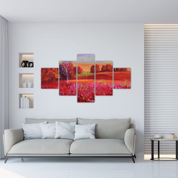 Obraz czerwonego krajobrazu (125x70 cm)
