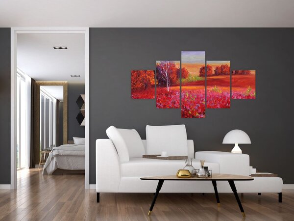 Obraz czerwonego krajobrazu (125x70 cm)