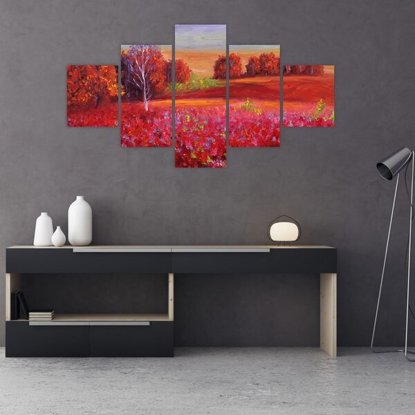 Obraz czerwonego krajobrazu (125x70 cm)