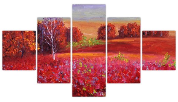 Obraz czerwonego krajobrazu (125x70 cm)