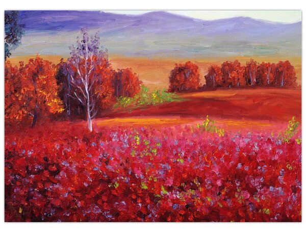 Obraz czerwonego krajobrazu (70x50 cm)