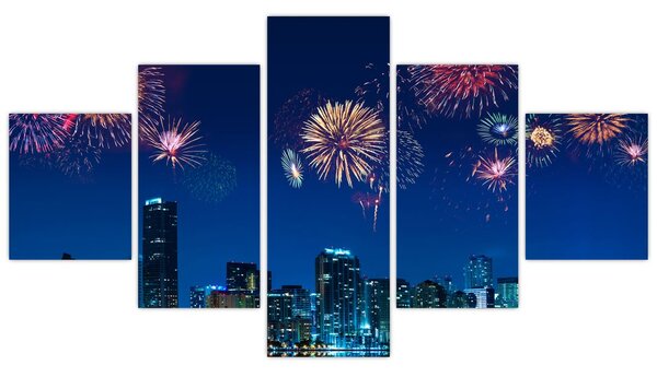 Obraz - Fajerwerki w Miami (125x70 cm)