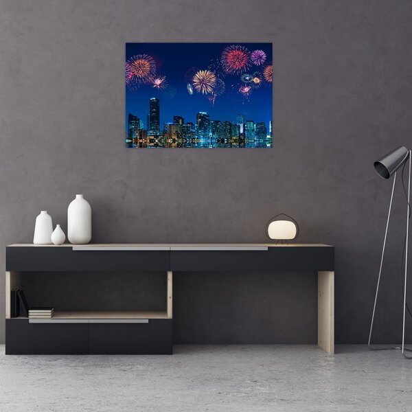 Obraz - Fajerwerki w Miami (70x50 cm)
