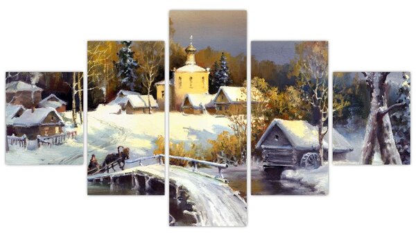 Obraz - Zimowe miasteczko (125x70 cm)