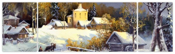 Obraz - Zimowe miasteczko (170x50 cm)
