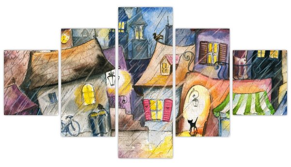 Obraz - Deszczowy wieczór (125x70 cm)