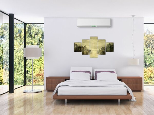 Obraz westernowego miasteczka (125x70 cm)