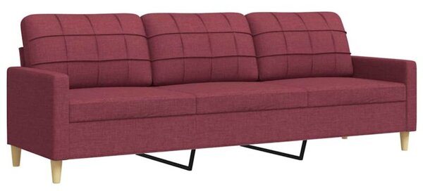 Sofa 3-osobowa, winna czerwieÅ, 210 cm,tapicerowana tkaninÄ