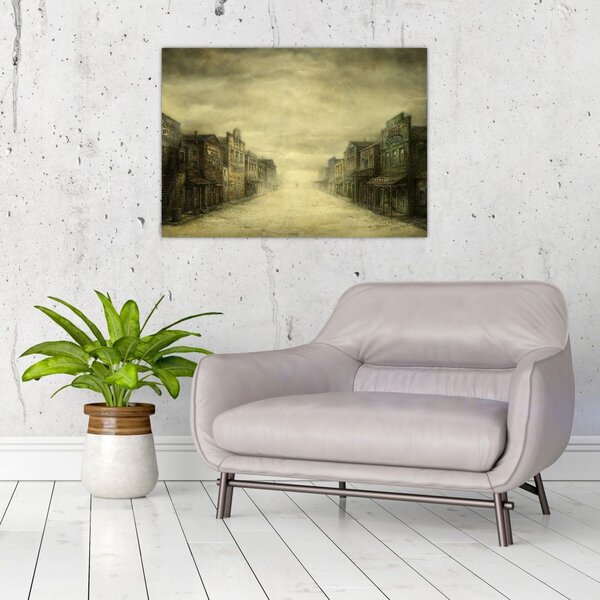 Obraz westernowego miasteczka (70x50 cm)