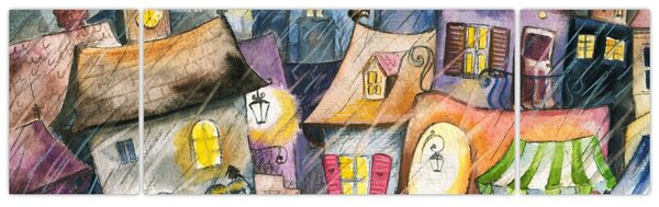 Obraz - Deszczowy wieczór (170x50 cm)