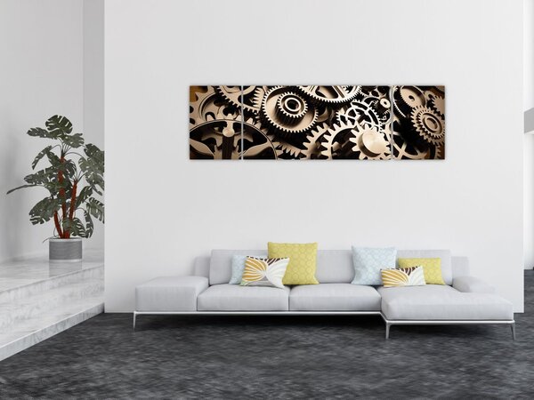Obraz - Części zegara (170x50 cm)