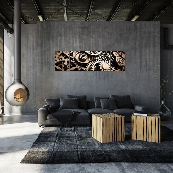 Obraz - Części zegara (170x50 cm)