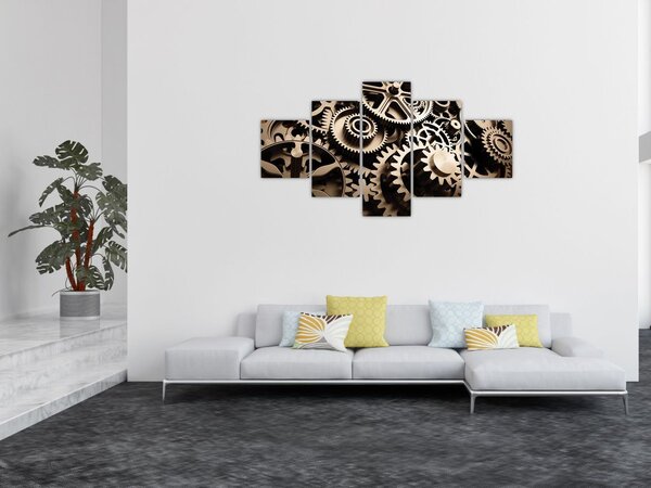 Obraz - Części zegara (125x70 cm)