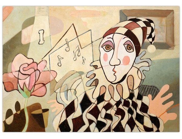 Obraz - Kubizm - harlequin and rose (70x50 cm)
