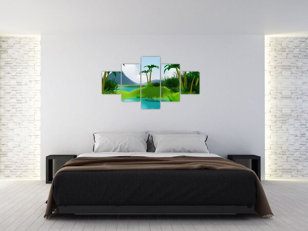 Obraz - Jeziora w dżungli (125x70 cm)