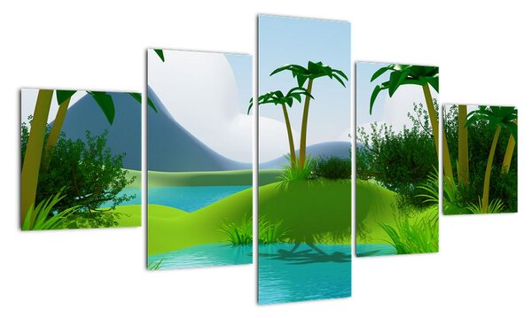 Obraz - Jeziora w dżungli (125x70 cm)