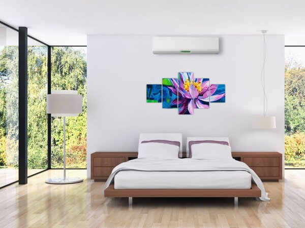Obraz lilii wodnej na wodzie (125x70 cm)