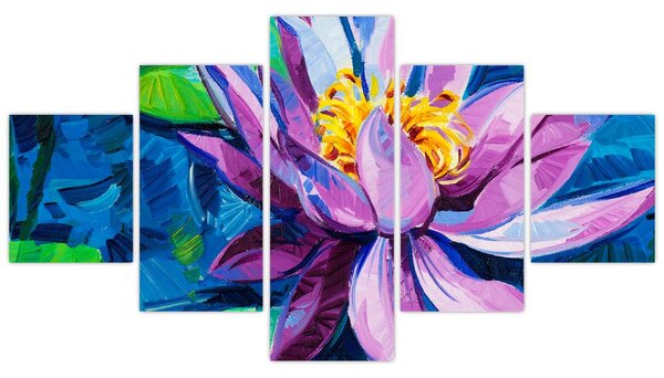 Obraz lilii wodnej na wodzie (125x70 cm)