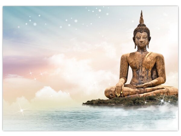 Obraz - Budda nadzorujący ziemię (70x50 cm)