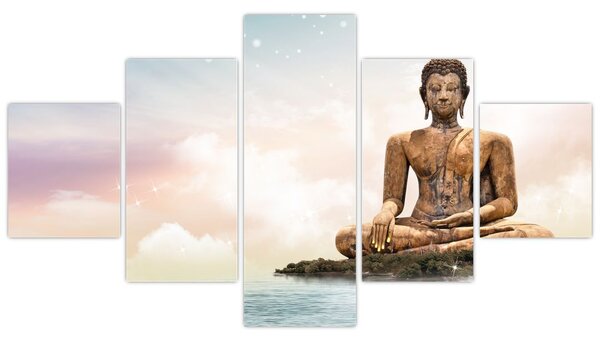 Obraz - Budda nadzorujący ziemię (125x70 cm)