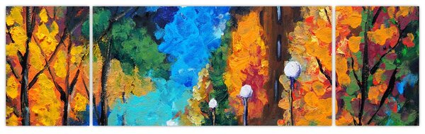 Obraz - Kochankowie, Pointillismus (170x50 cm)