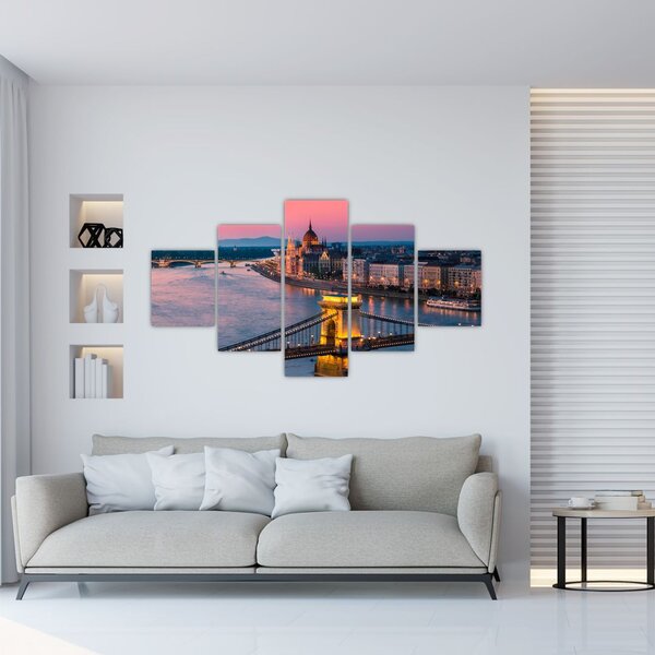 Obraz - Panorama miasta, Budapeszt, Węgry (125x70 cm)