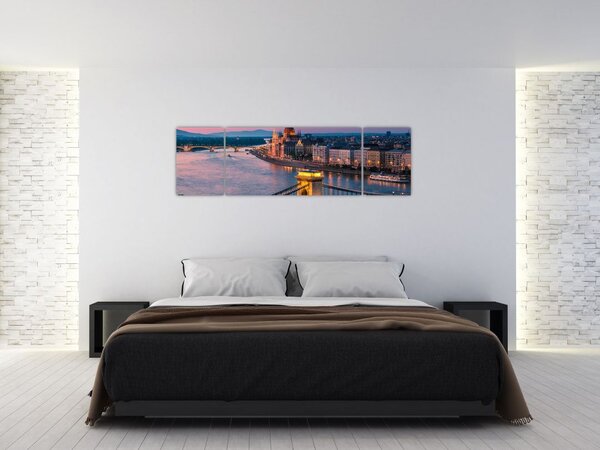 Obraz - Panorama miasta, Budapeszt, Węgry (170x50 cm)