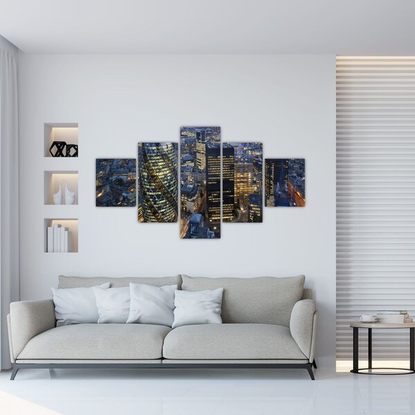Obraz - Wieczorna panorama Londynu (125x70 cm)
