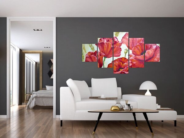 Obraz - Kwiaty maku (125x70 cm)