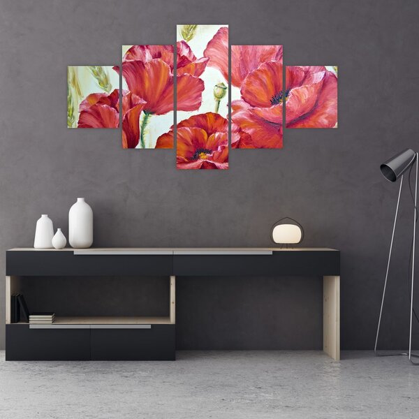 Obraz - Kwiaty maku (125x70 cm)