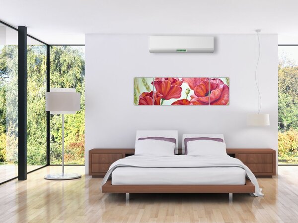 Obraz - Kwiaty maku (170x50 cm)