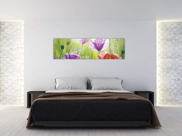 Obraz - Maki (170x50 cm)